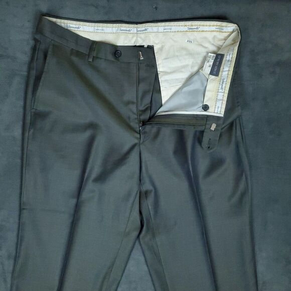 Santorelli Luxury Serge Pants Mens 38 Gray Made In Italy Romeo 1900F Dress Wool - Picture 4 of 14